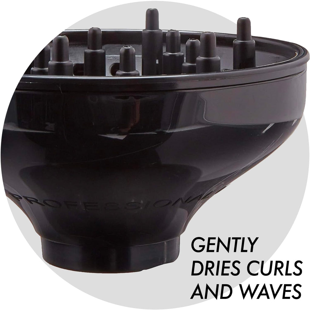 Close up view of the tourmaline infused interior fingers of the Sam Villa professional hair diffuser.