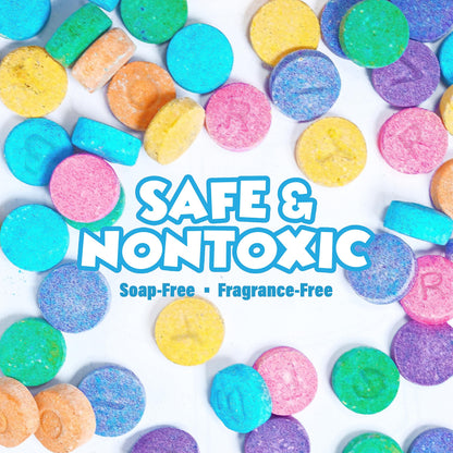 Tub Works 150 pieces sparkling bath colors label details and safety information