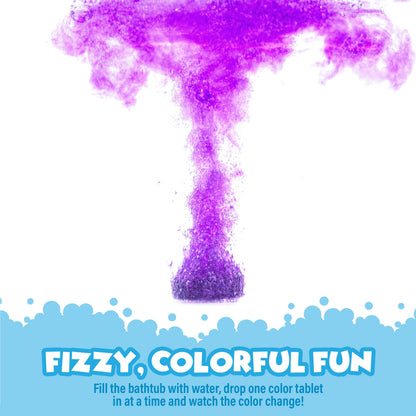 Fizzy bath bombs for kids bathtub illustrating creative color mixing options