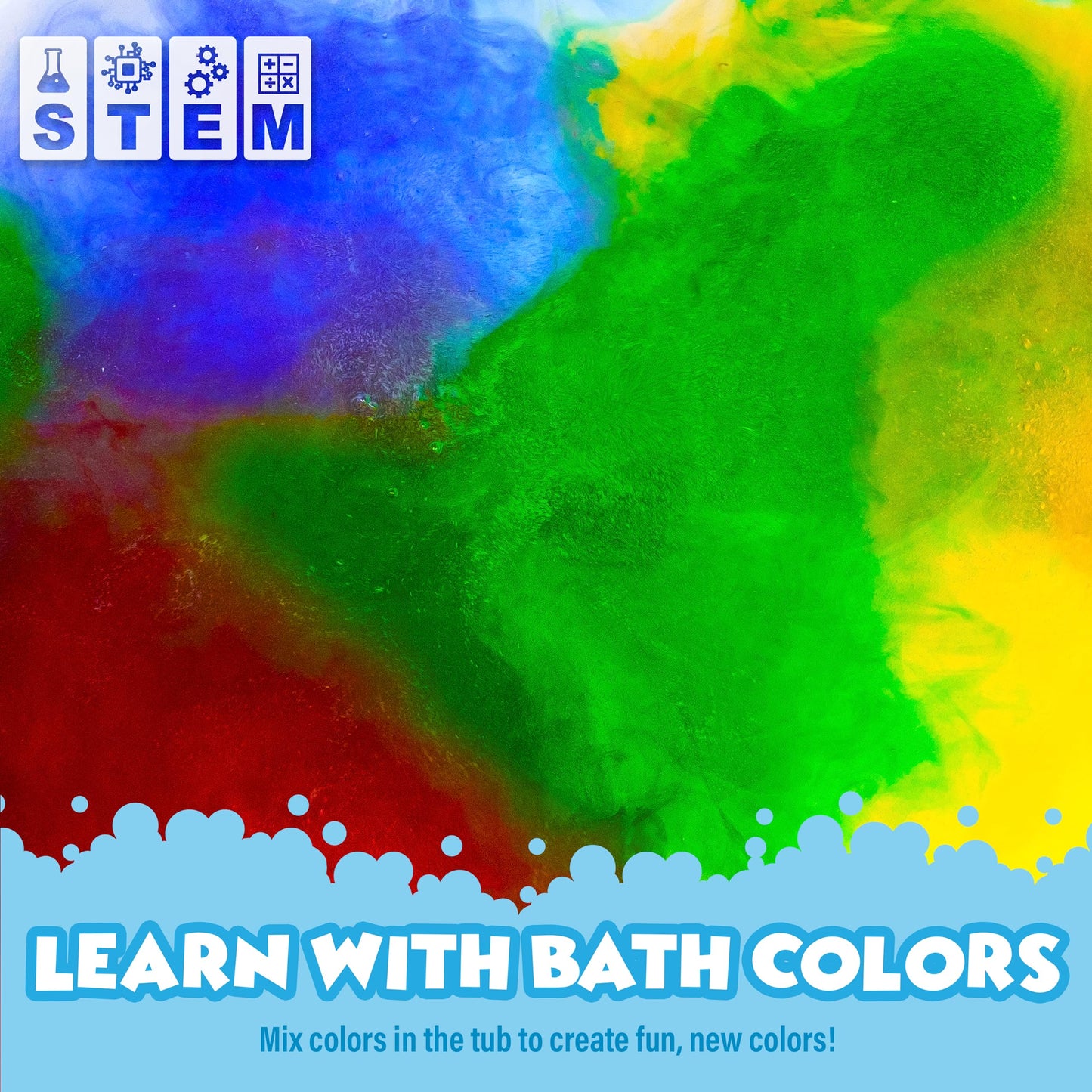 Mess free non staining water tablets for toddler sensory bath play