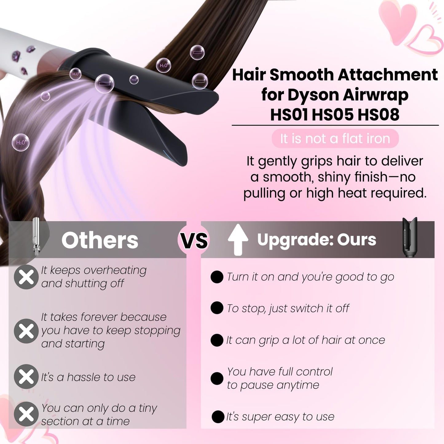V-shaped gentle airflow finishing accessory compatible with multi-styler models HS01 and HS05.