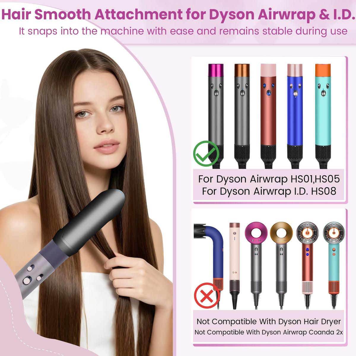 Side angle view of the PUREGUST hair straightener replacement attachment for sleek polishing.