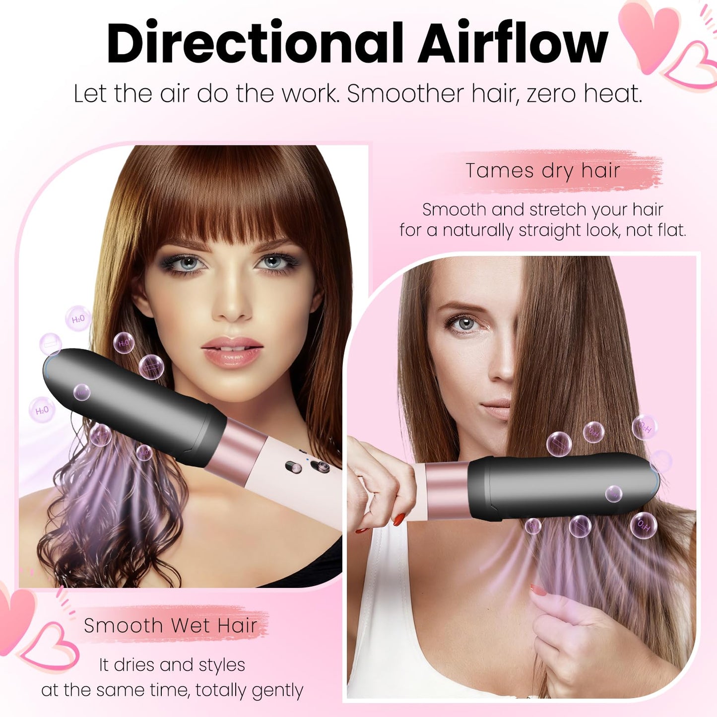 Premium black ceramic tourmaline hair straightener accessory packaging contents for home blowouts.