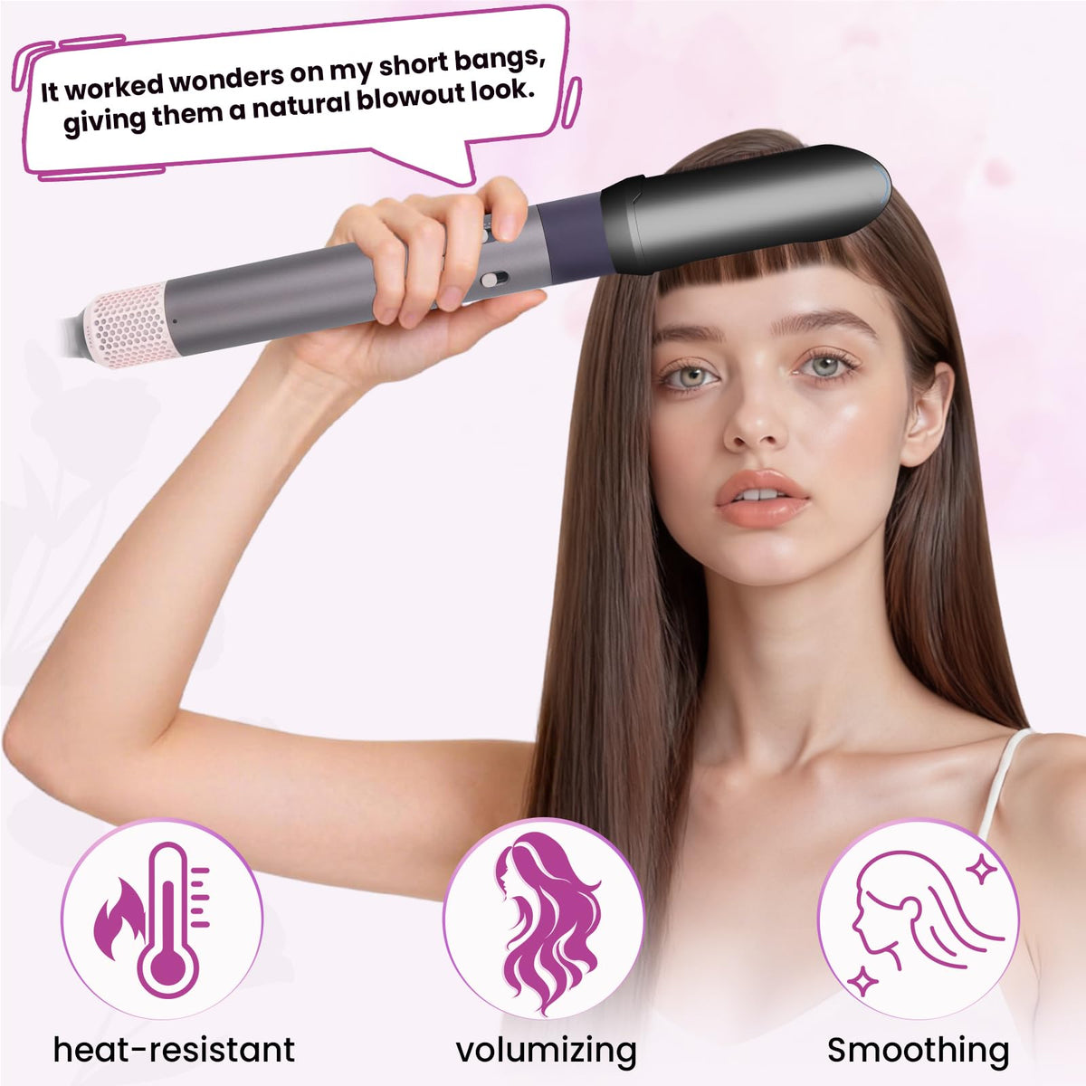 Top view of the premium smoothing attachment engineered for multi fit styler compatibility.