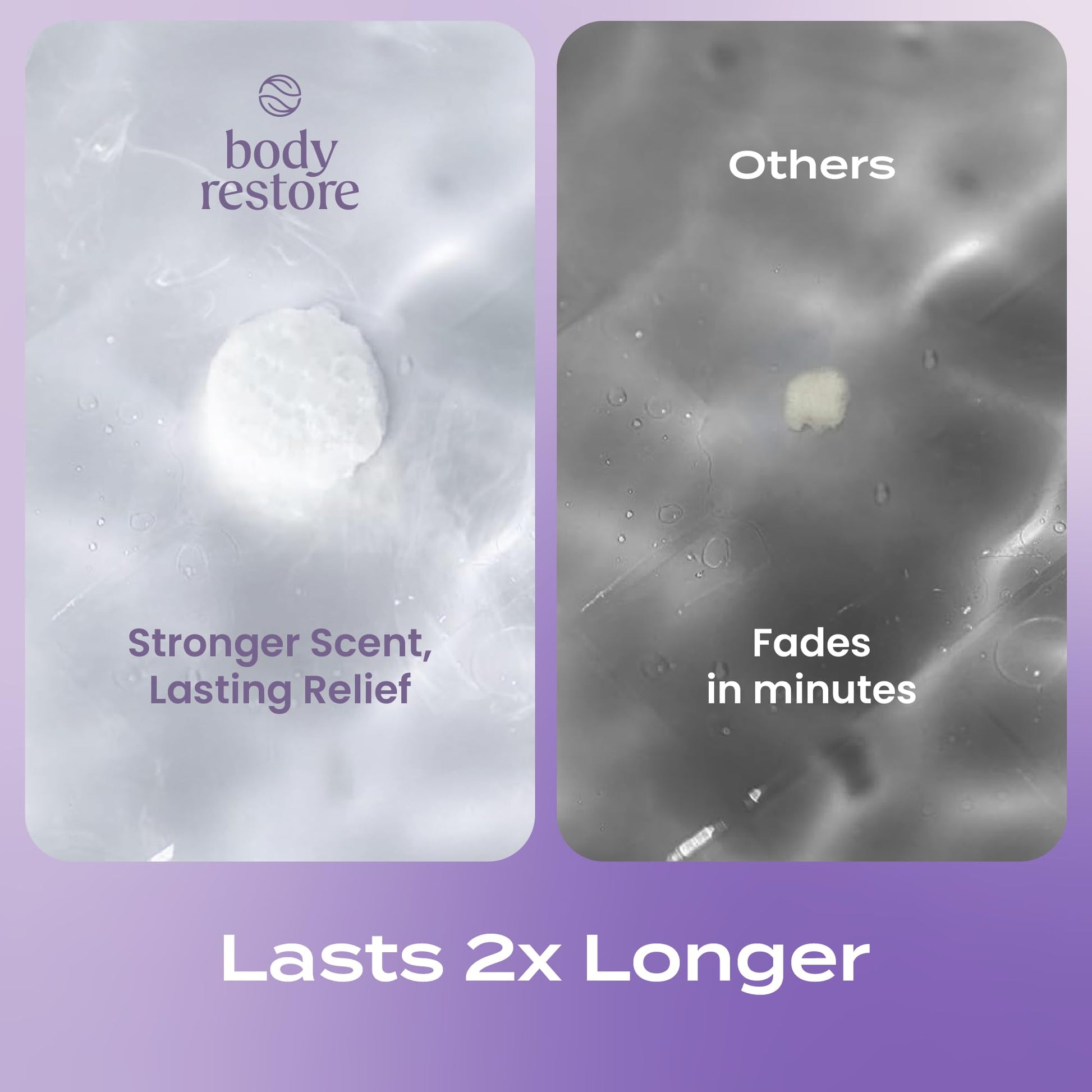 Steps demonstrating where to place the aromatherapy tablet under a warm shower stream