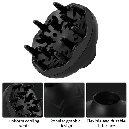 Universal hair diffuser showing the internal caliber measurement area.