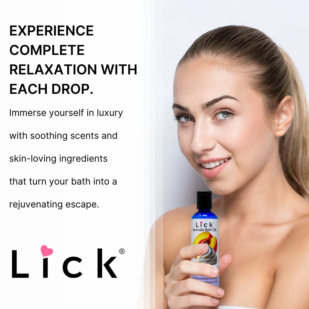 Lick Peaches And Whipped Cream Aromatic Bath Oil lifestyle application shot