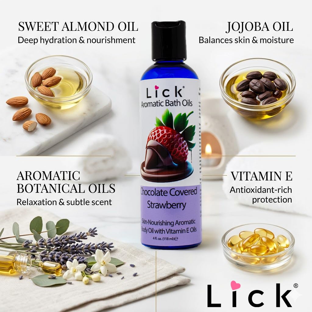 Lick aromatic bath oil bottle side profile