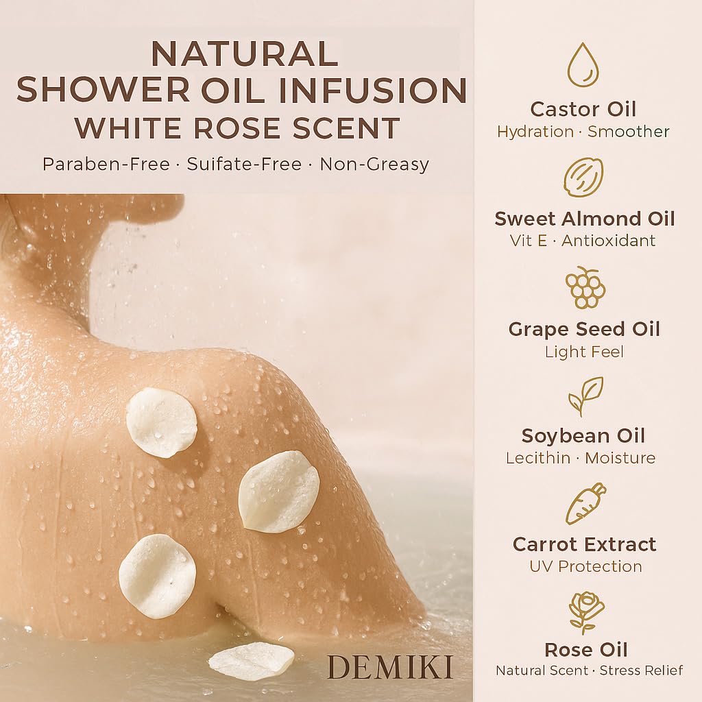 Demiki hydrating body shower gel for sensitive skin nourishment