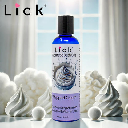 Nourishing sweet almond oil and vitamin E bath additive bottle on clean backdrop