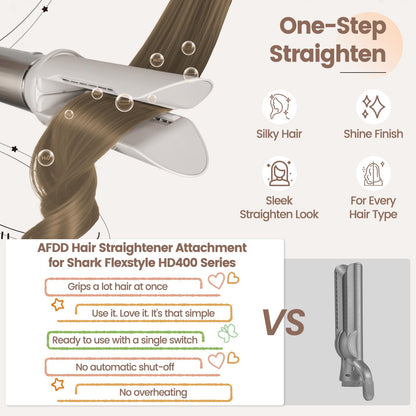 Gentle airflow smoothing nozzle attachment showing open arms clamp design