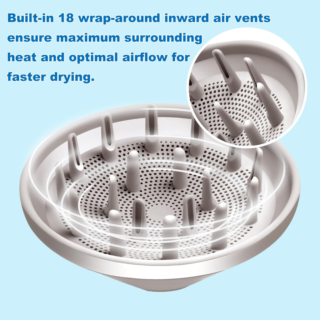 GENCAM hair dryer nozzle attachment showcasing the extendable prongs for root volumizing.