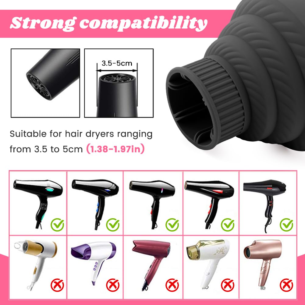Velarionna foldable hair dryer attachment compressed flat for compact travel storage