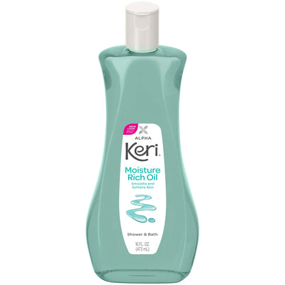 Keri Alpha shower oil sixteen ounce pack of eight packaging