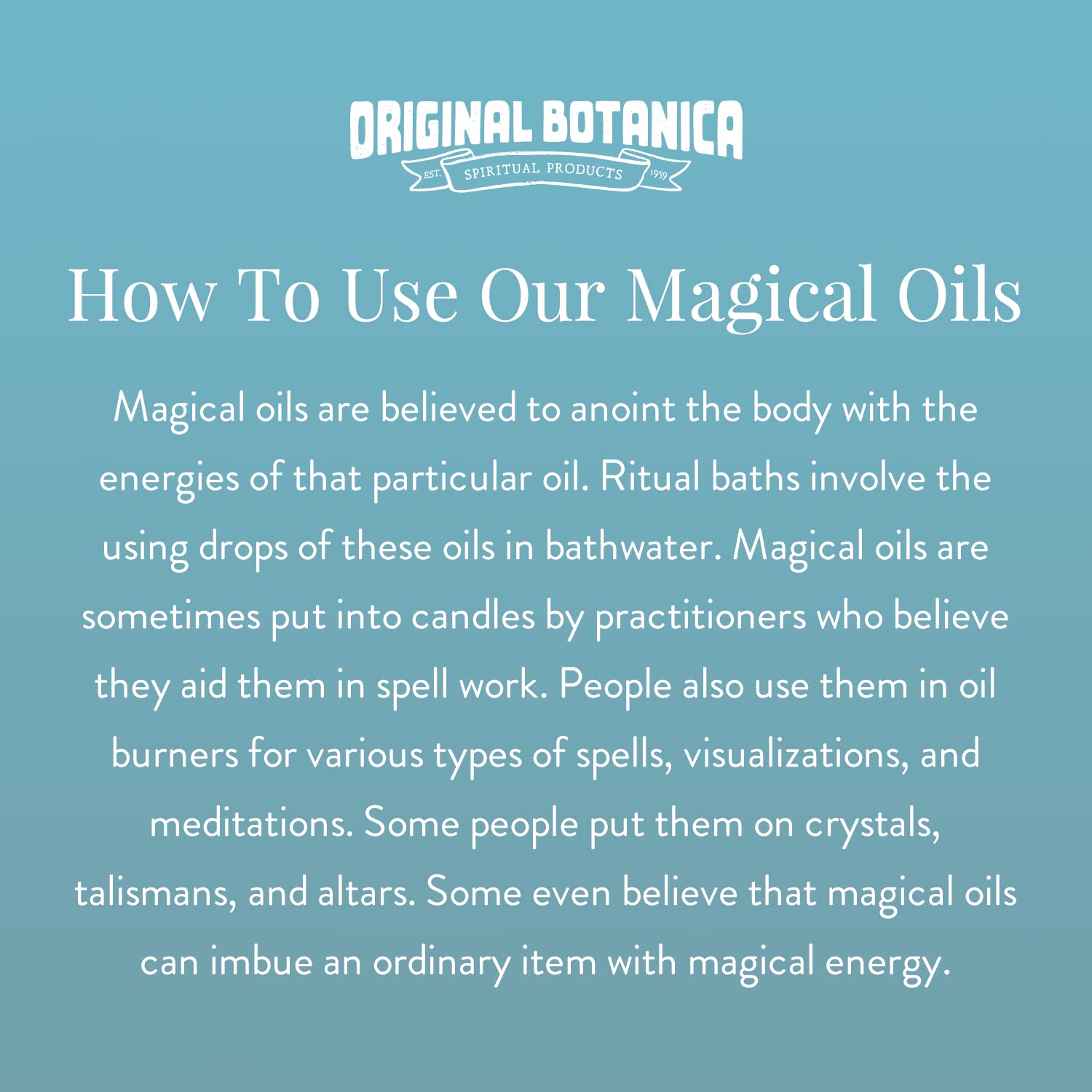 Original Botanica spiritual anointing oil 10 milliliters packaging detail
