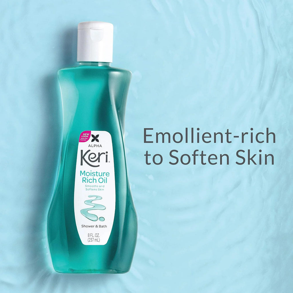 Novartis Consm Hlth Inc Keri Alpha Shower And Bath Moisture Rich Oil texture demonstration