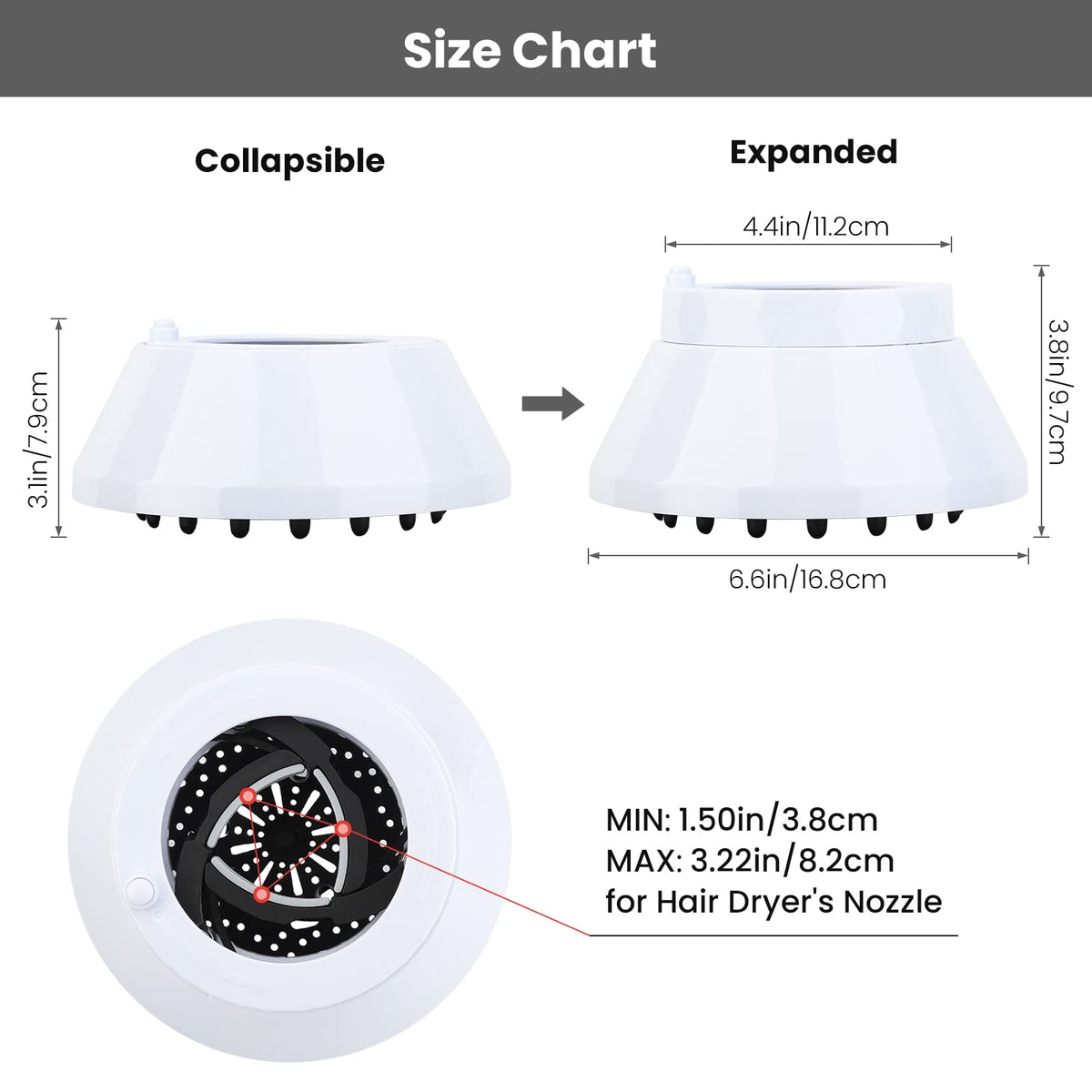 Segbeauty adjustable hair diffuser fully expanded for professional salon styling at home
