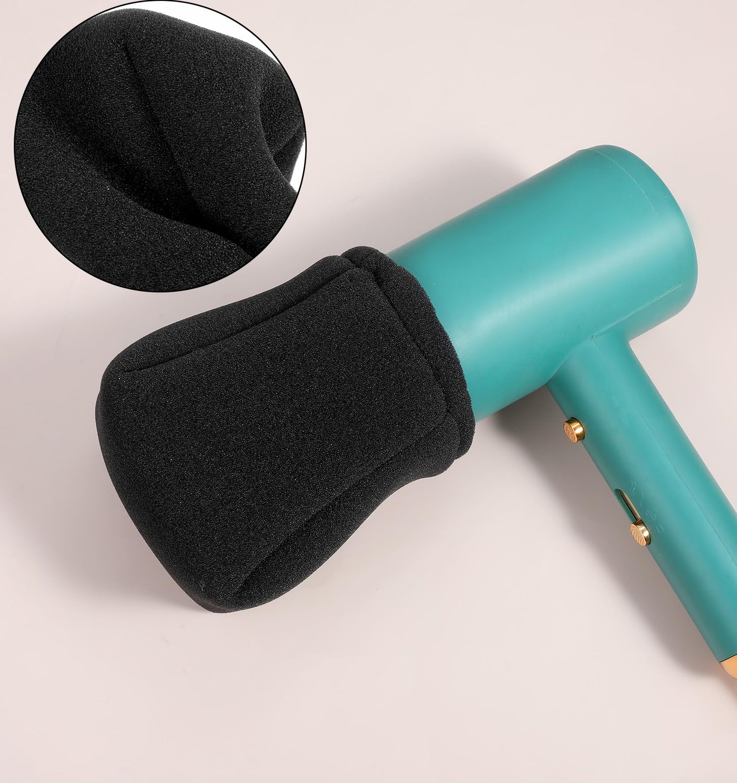 Generic travel-friendly hair-dryer accessory sock showing the specialized mesh pattern that evenly disperses hot airflow.