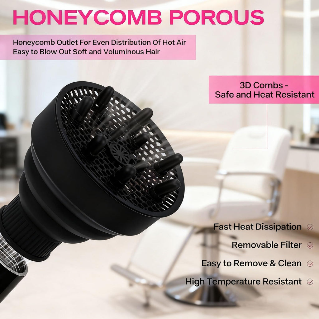 Aisoway travel hair diffuser attachment for wavy hair highlighting the premium heat resistant material.