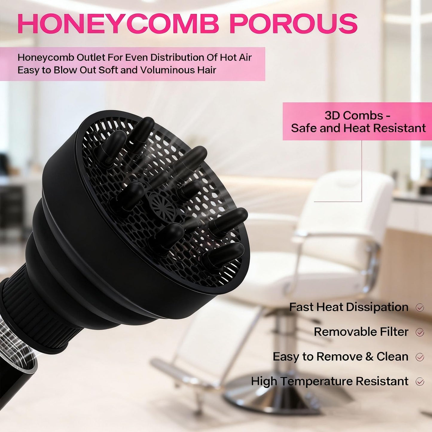 Aisoway travel hair diffuser attachment for wavy hair highlighting the premium heat resistant material.