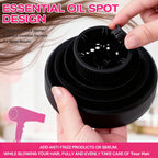 Universal silicone curly hair diffuser attachment demonstrating fit compatibility with standard styling tools.
