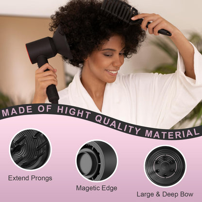 Hair Trends rotating diffuser attachment showing the deep prong layout designed for voluminous curly hair styling