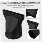Healeved black plastic replacement blow dryer concentrator nozzles side view illustrating the targeted airflow design.
