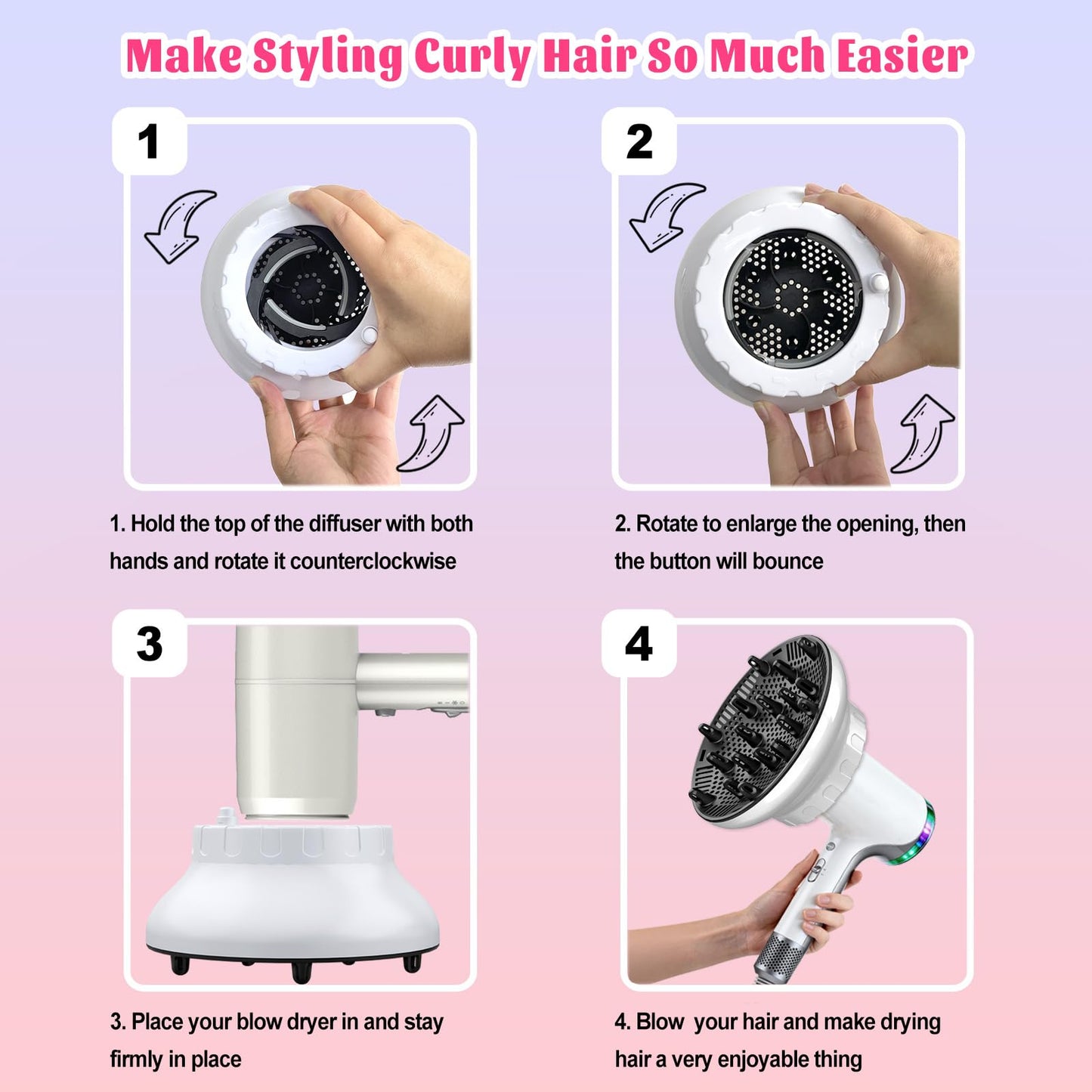 Anhorts universal diffuser attachment for curly and wavy hair showing the inner silicone grip pads.