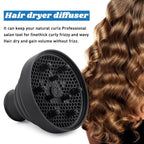 Heat resistant silicone hair dryer nozzle diffuser in flat collapsed position