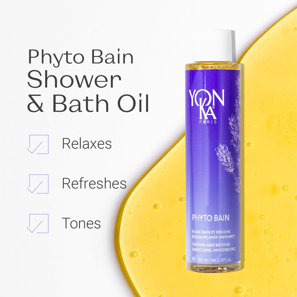 Yon-Ka Paris relaxing shower oil bottle packaging details