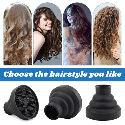 Travel friendly folding hair dryer diffuser compressed for compact storage