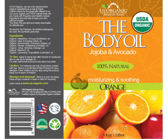 US Organic citrus moisturizer bottle angled showing clean ingredient list