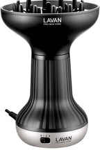 Close up view of the wide deep diffuser bowl attachment for defining natural curls.