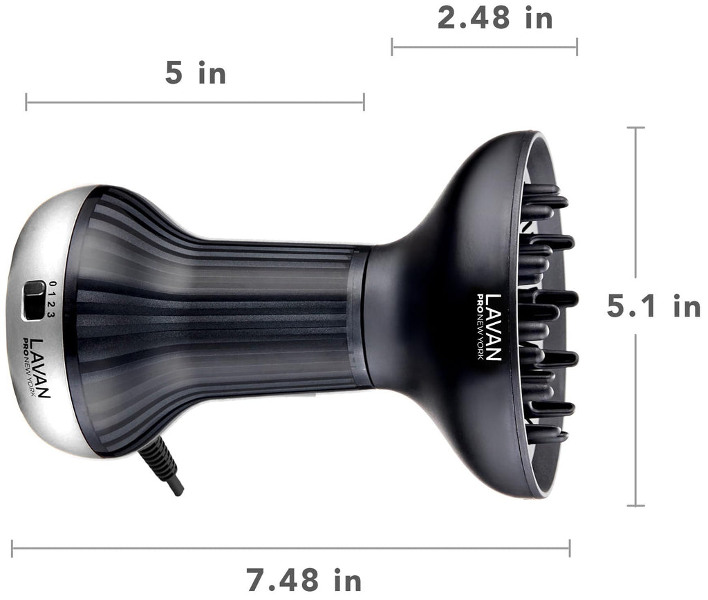 Side profile of the lightweight ionic technology blow dryer with adjustable buttons.