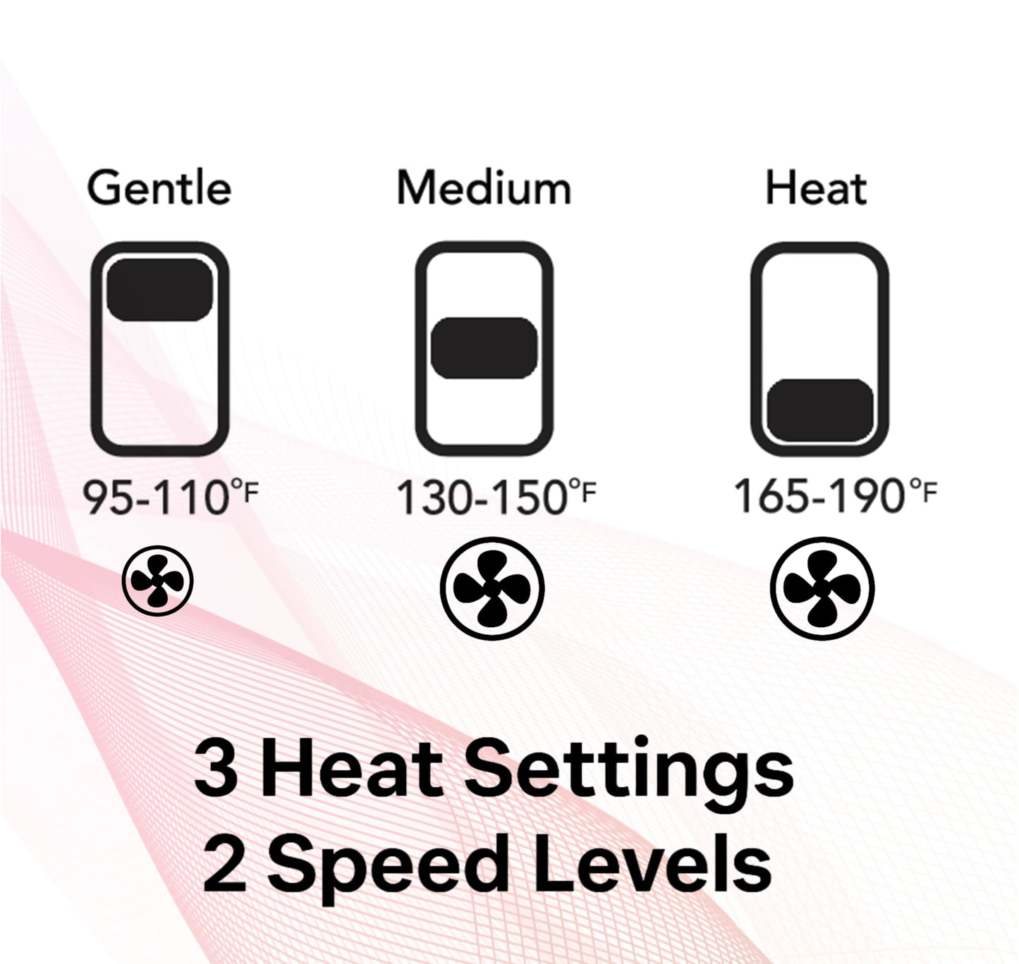 Ergonomic handle and heat speed control switches on the imported silver blow dryer.