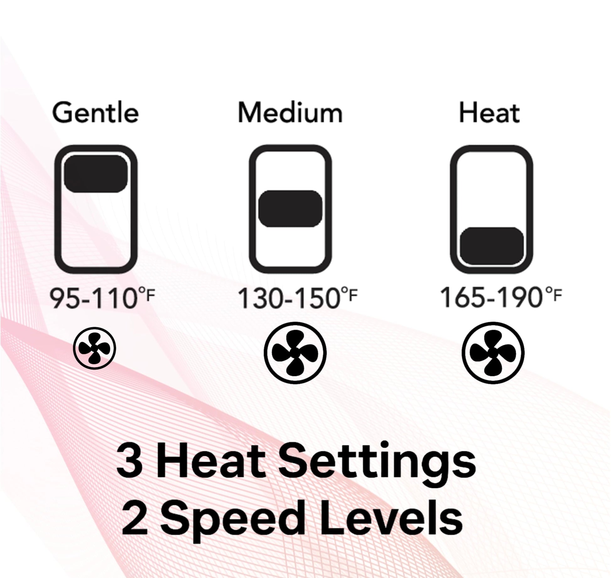 Ergonomic handle and heat speed control switches on the imported silver blow dryer.