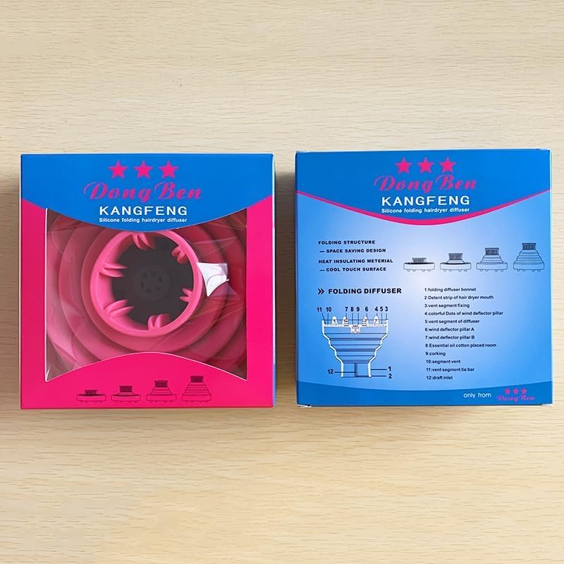 Black silicone travel curly hair diffuser showing folded flat mechanism