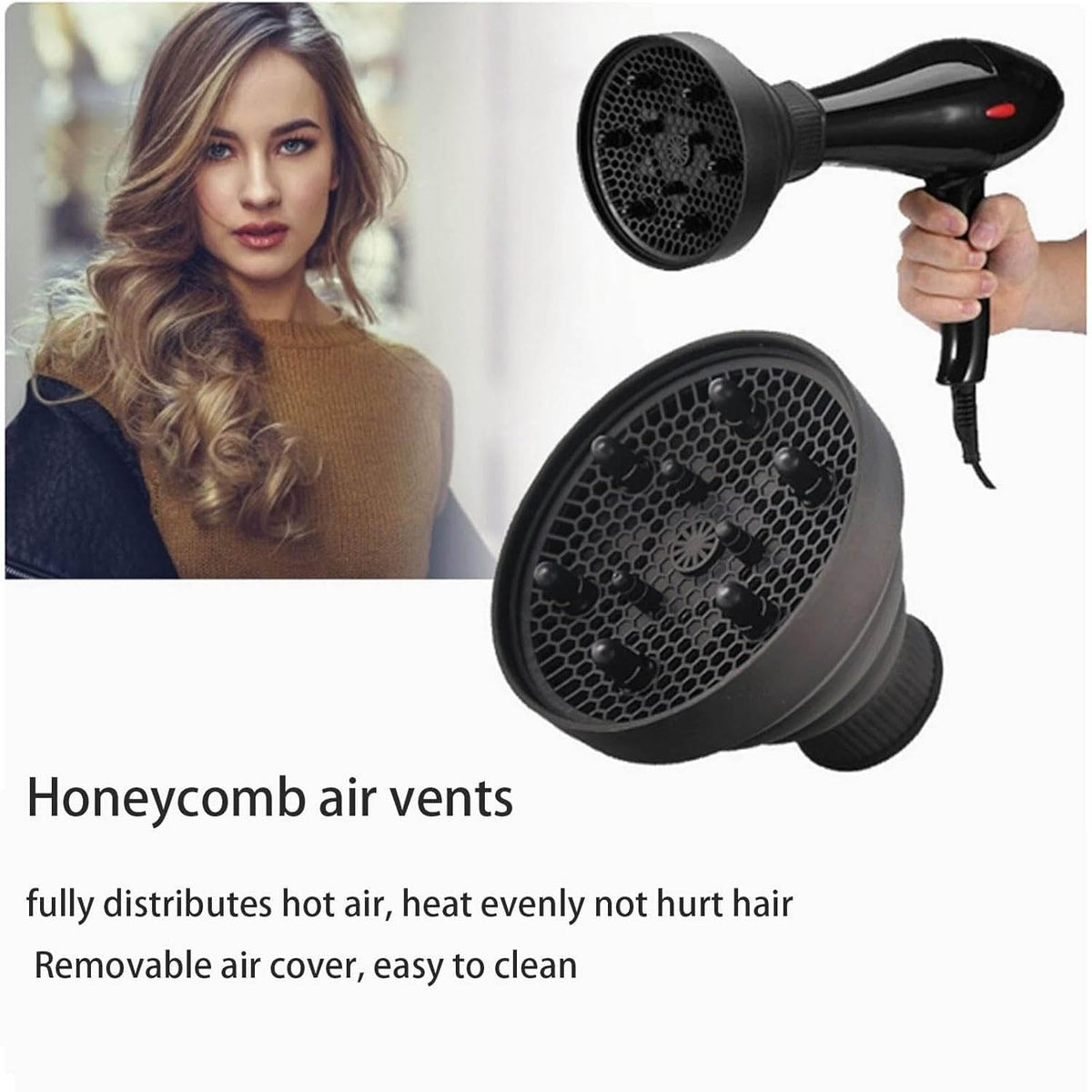Foldable hair styling tool stored inside a compact travel makeup bag