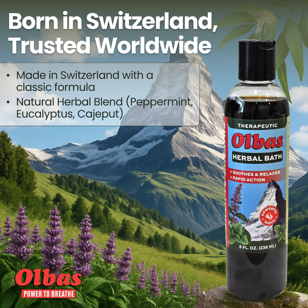 Olbas therapeutic herbal bath poured in water