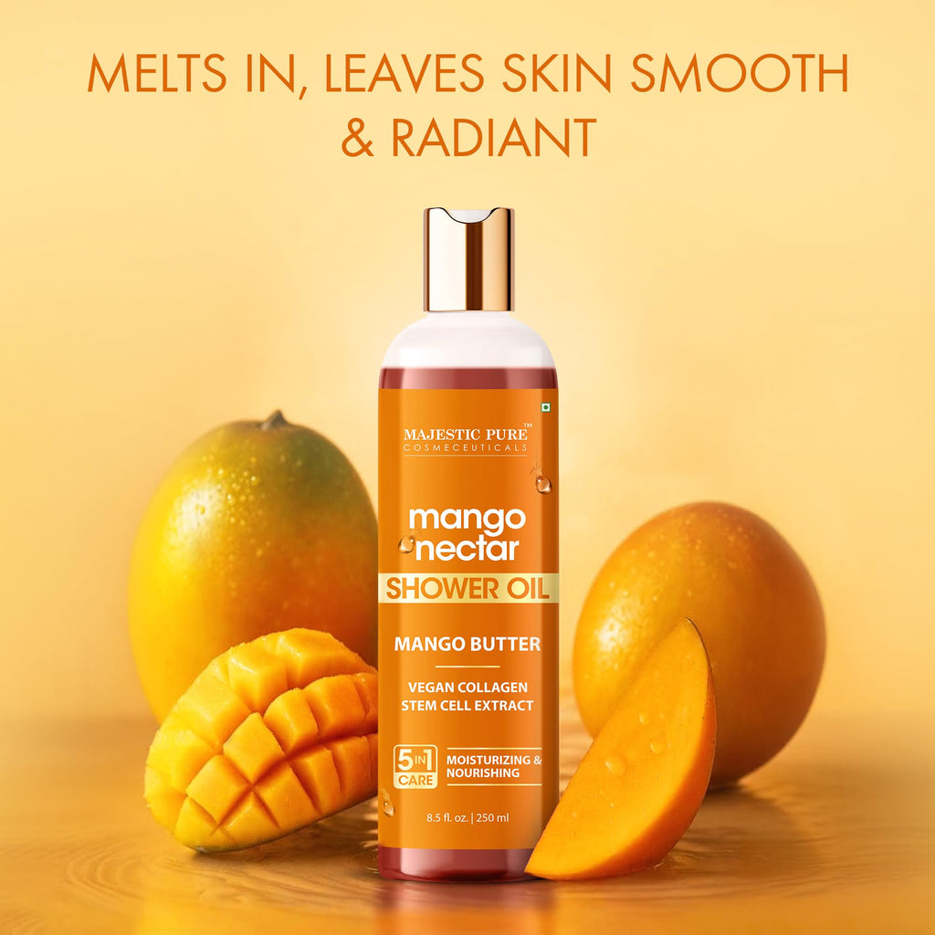 Majestic Pure Mango Nectar Shower Oil back packaging