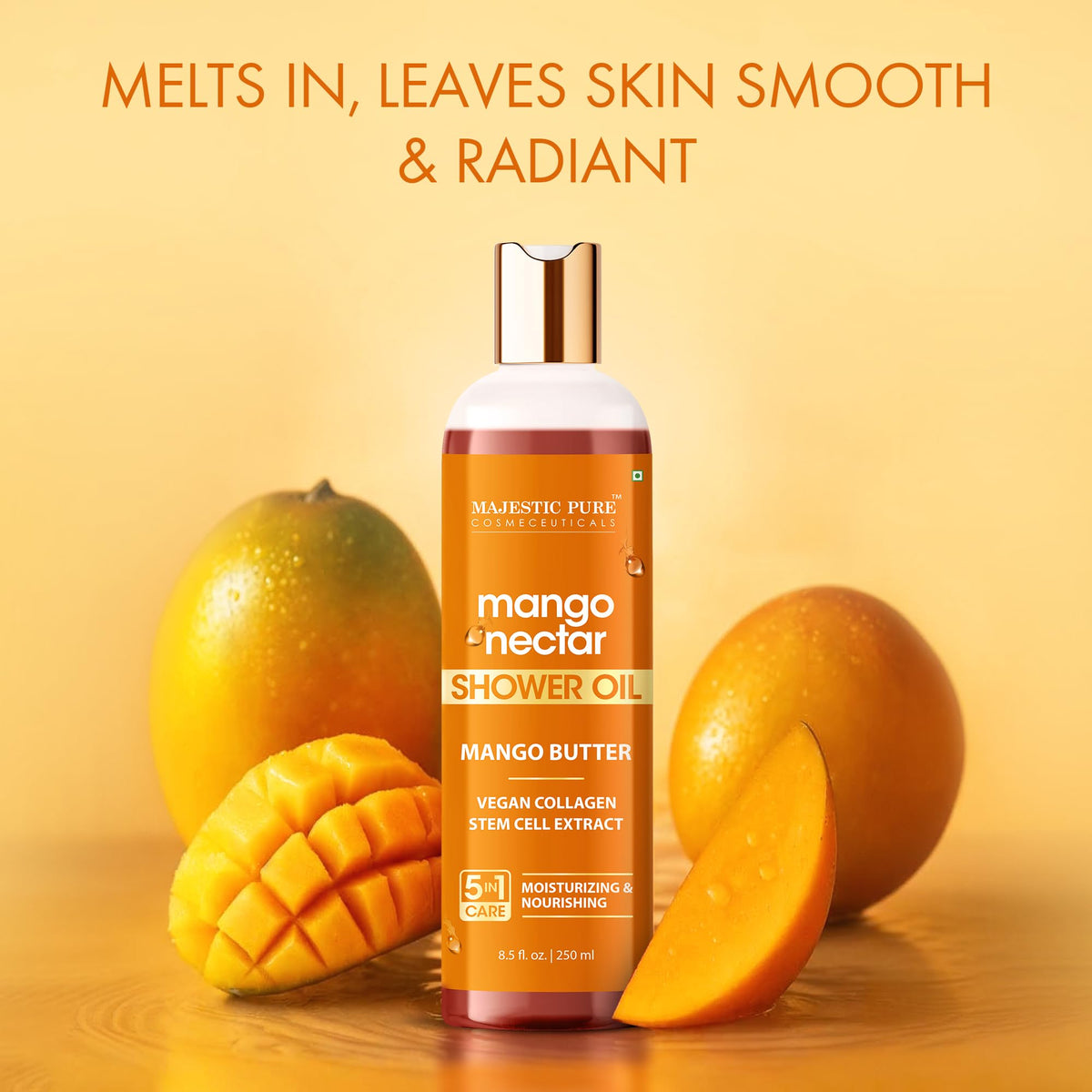 Majestic Pure Mango Nectar Shower Oil back packaging