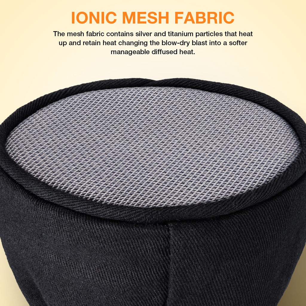 Elastic band section of the hair dryer sock cover showing stretchable universal fit