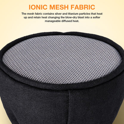 Elastic band section of the hair dryer sock cover showing stretchable universal fit