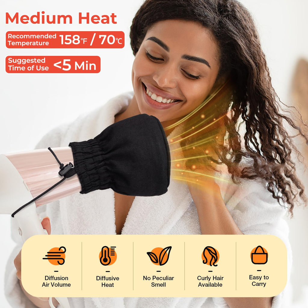Soft mesh hair dryer sock showing the lightweight and durable styling material
