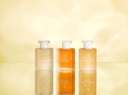Close up of the gold cap and label of Aromatherapy Associates authentic sleep inducing body oil.