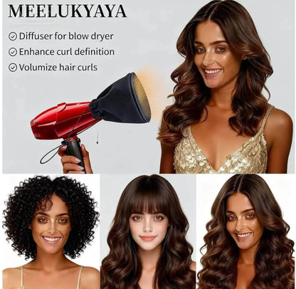 Liuweihui travel curly hair dryer attachment showing soft woven foam interior material texture