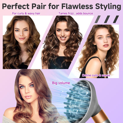 Authentic imported hair dryer diffuser attachment displaying the deep prong configuration