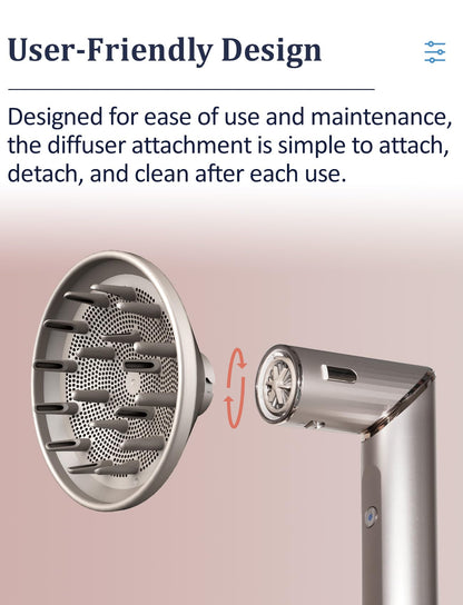 Side angle view of Puregad curl defining diffuser attachment for coily hair