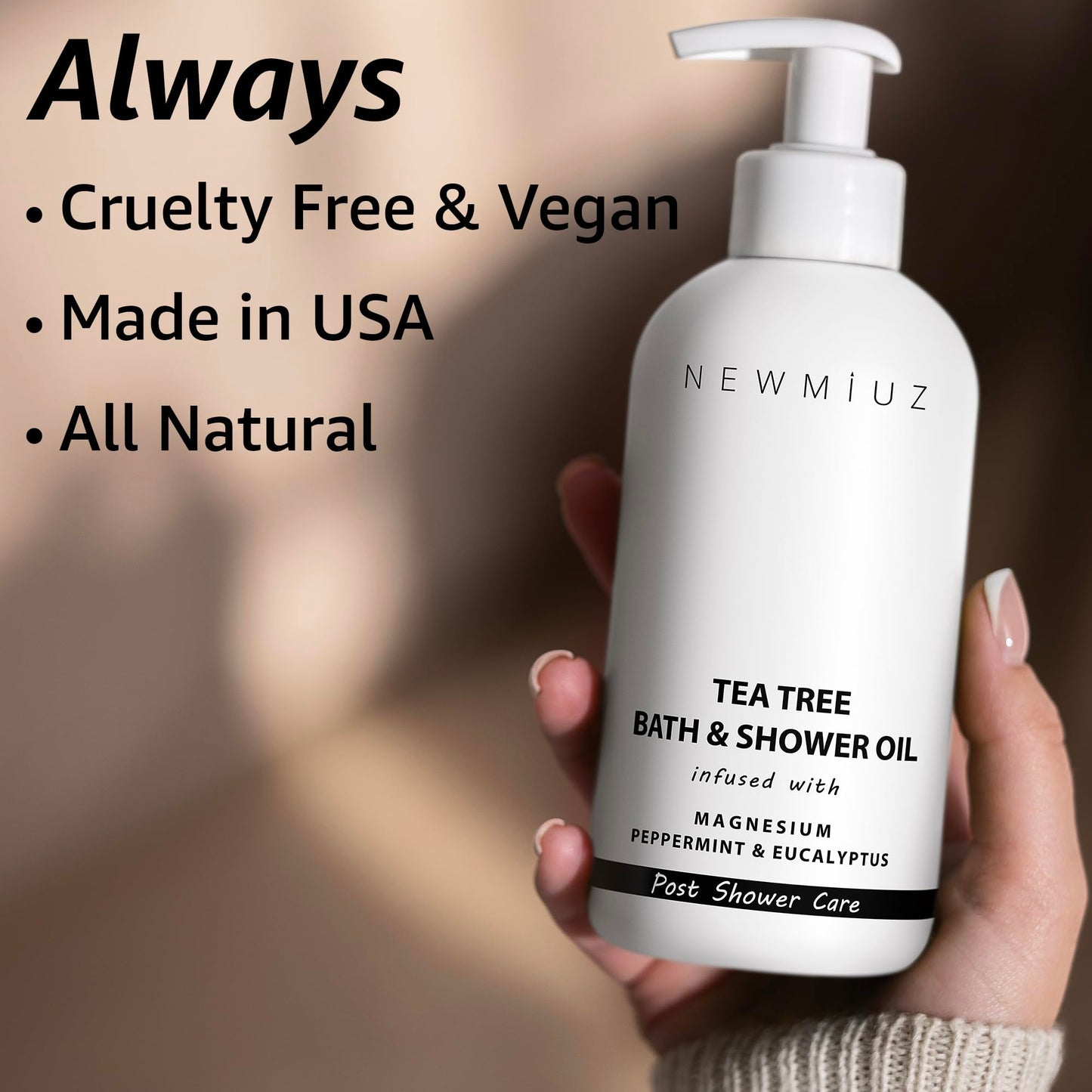 Natural spa gift body conditioner featuring tea tree oil and vitamin E.