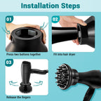 KAHEM hair diffuser attachment displaying the expansion capability from 1.77 inches to 2.76 inches.